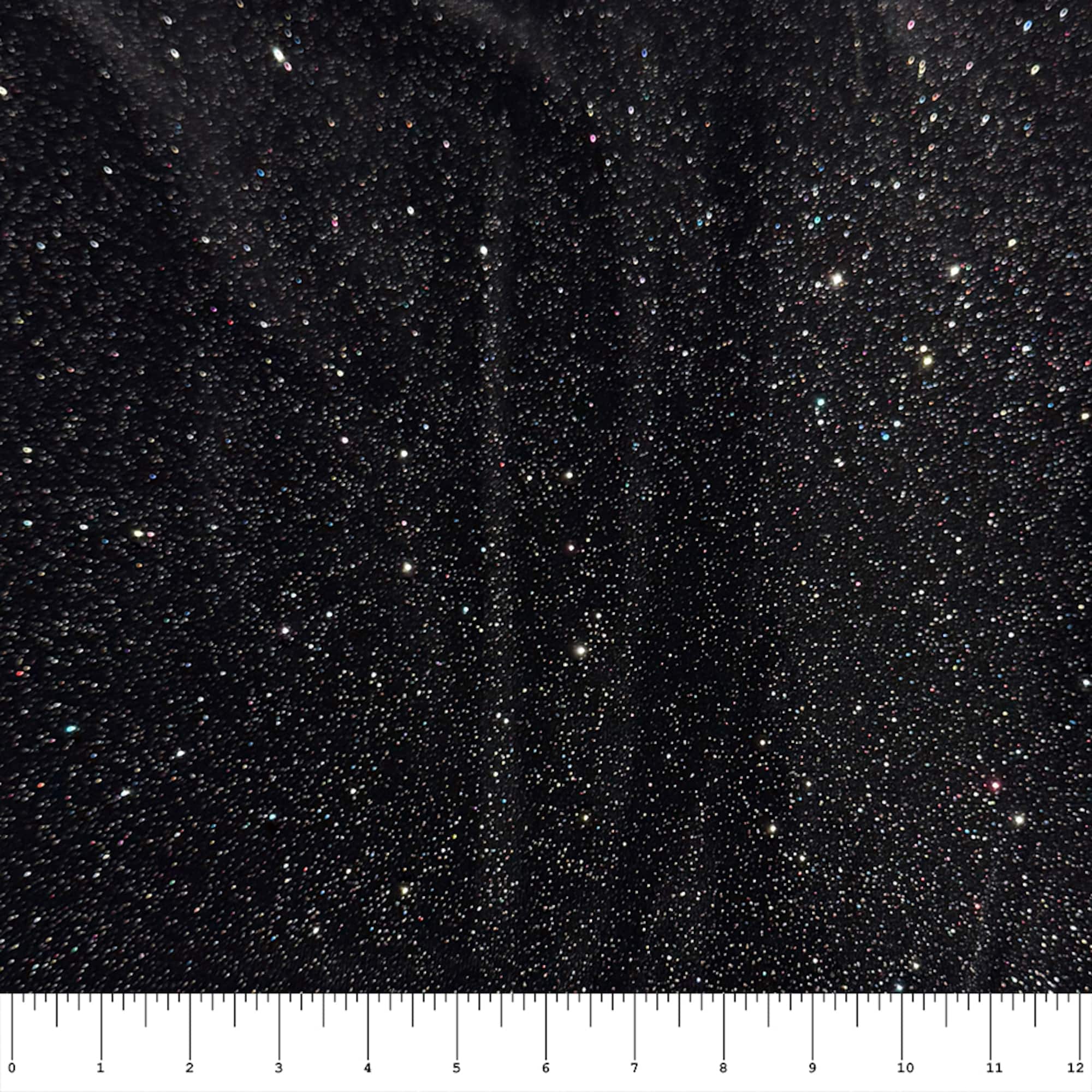 Feldman Black Sparkle Stretch Velvet Fabric